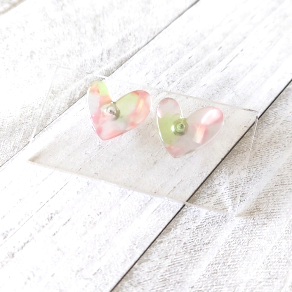 Clara Colorful Heart Studs 14